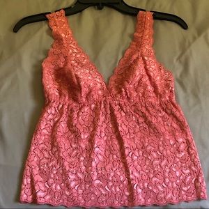 Pink Y2k Lace Material Tank Top Size Medium